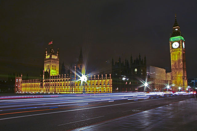 Across Westminster Bridge to the Houses of Parliament
